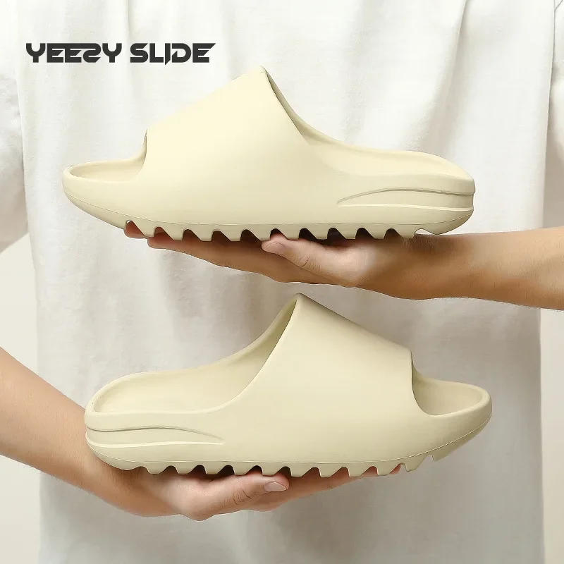 Trendy Summer Thick Bottom Couple Beach Slippers Men's Casual Slip-on Eva Slippers Non-slip Yeezy Sandals 2