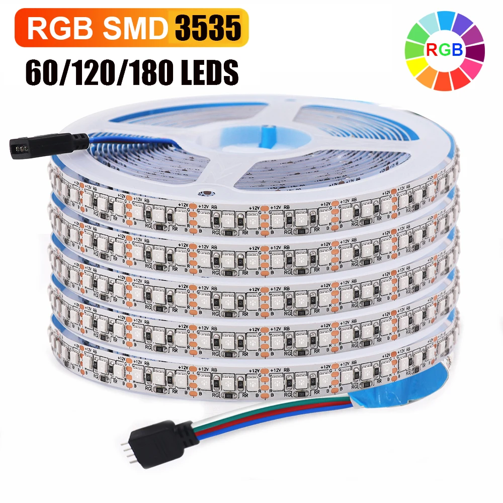 

DC 12V SMD 3535 RGB LED Strip 60 120 180 Leds/M IP21 IP67 Waterproof Home Garden Decor Flexible Ribbon Rope Light