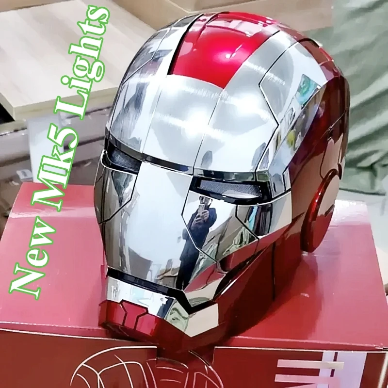 Mk5 Lights Iron Man Autoking 1:1 Casco Telecomando E Controllo Vocale Maschera Per Casco Automatico Ironman Con Figura Di Luce A Led Ragazzi