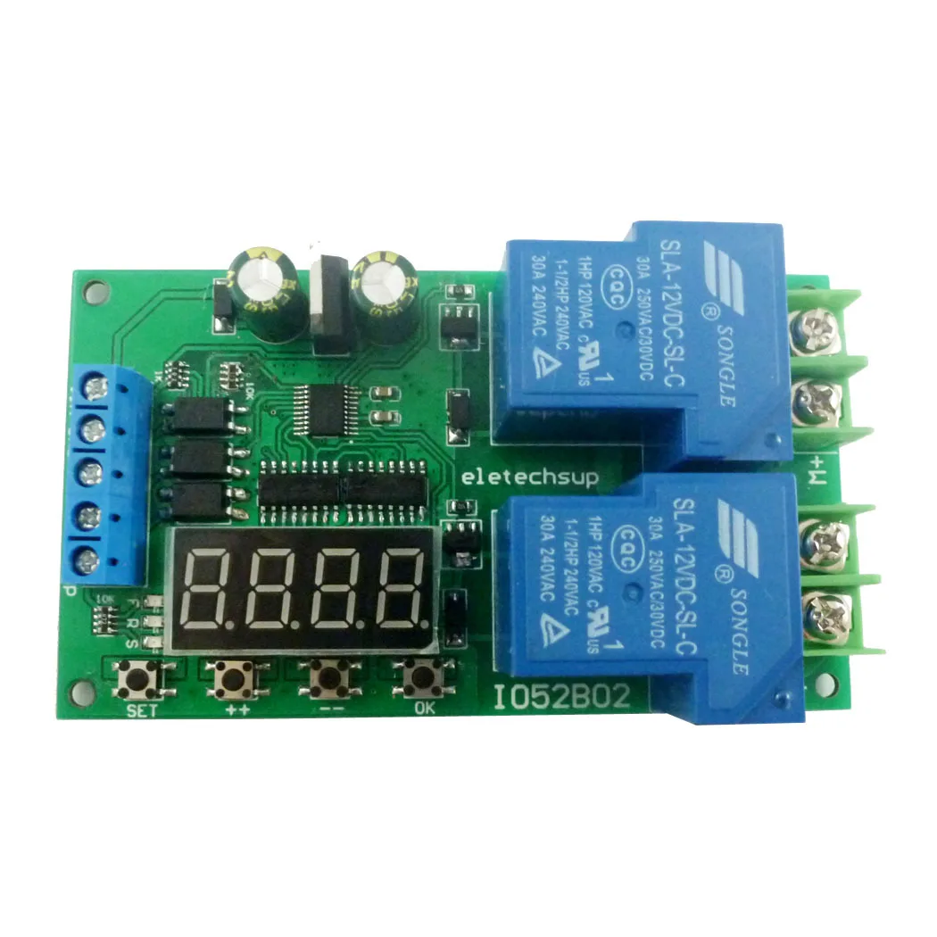 

DC12V 30A Multi-functional Forward Reverse Controller Motor Start Stop Controller Time Delay Limit Switch Relay