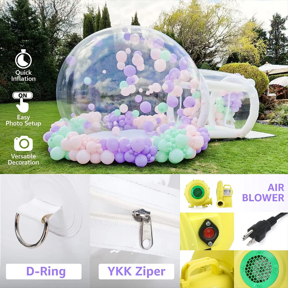 8.2Ft  Inflatable Bubble Balloon House Inflatable Tent Bubble House Clear Dome Balloon Garden Tent with Blower/Pump For Party 6
