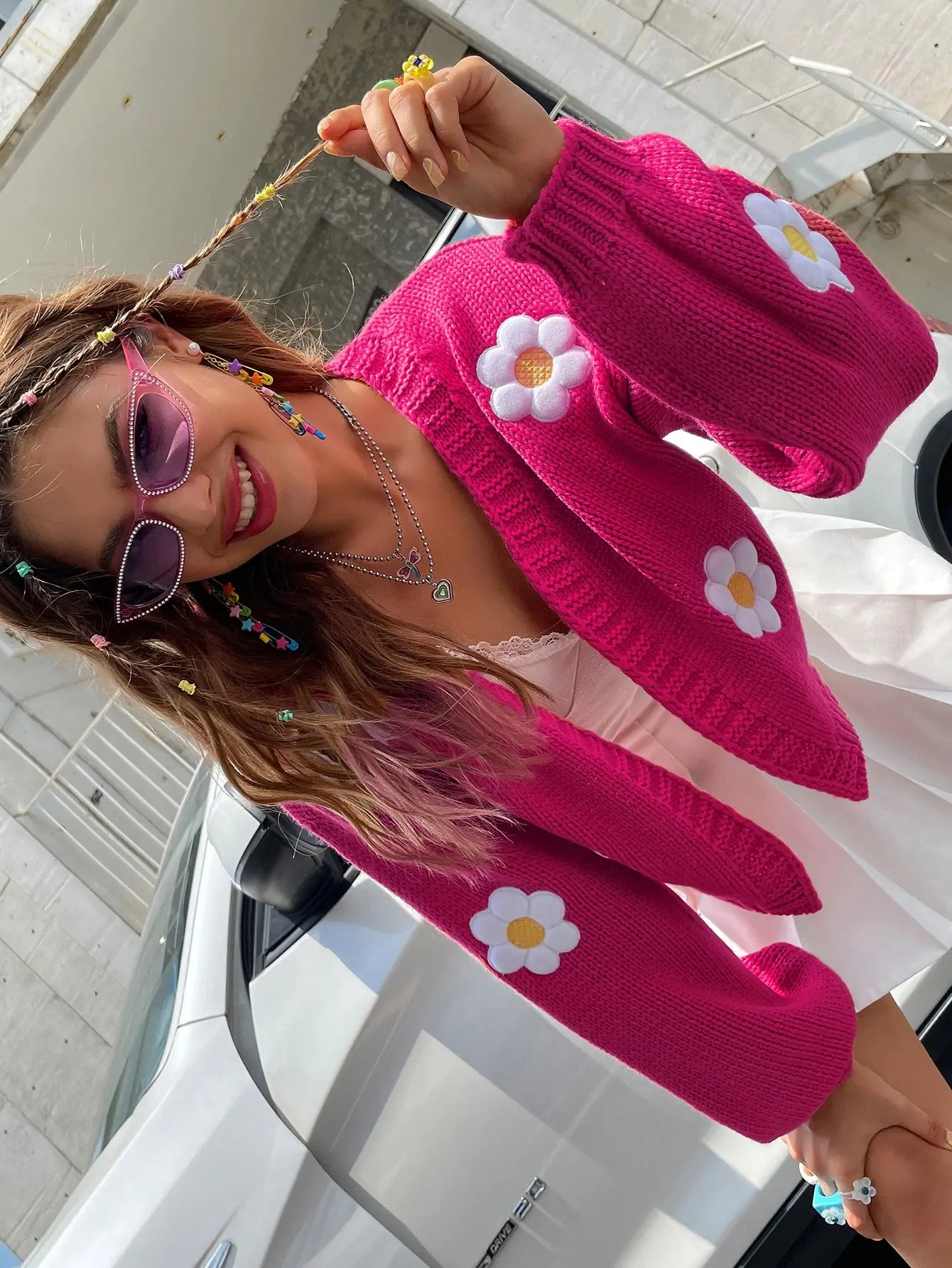 Flower Embroidered Cardigan 2