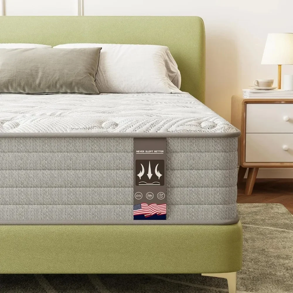 12 Inches Twin XL Mattress Memory Foam Mattress，Twin Hybrid Mattress in a Box Individually Pocket Springs 3