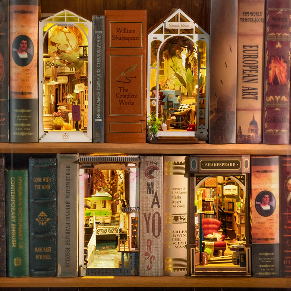 Robotime DIY Book Nook LED Bookend Kit