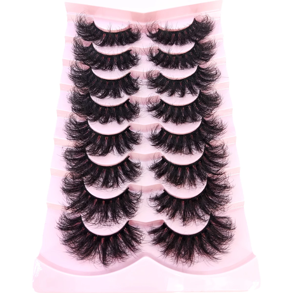 HBZGTLAD 5/8 Pairs of Natural Russian Striped Mink Lashes 3D False Lashes Volume Wavy False Lashes Eyelash Extensions Makeup