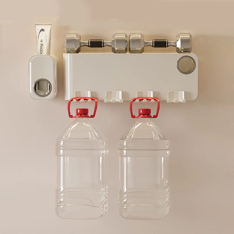 1/2PCS Wall Mounted Toothbrush Holder No Punching Toothpaste Storage Rack Transparent Mouthwash Cup Toothbrush Bathroom Set 5