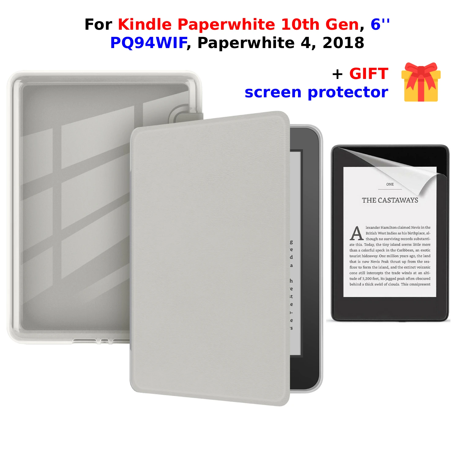 For Kindle Paperwhite 10th Gen Case + Screen Protector PQ94WIF 6