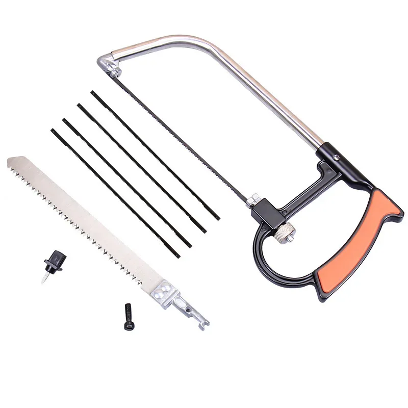Mini Magic Saw 7Pcs Set, Multifunctional Handmade Drama, Aluminum Hacksaw, Outdoor Portable Woodworking Saw, Bow Set