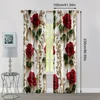 2pcs, Upscale Curtains 2D print Red Roses & Golden Floral Pattern Polyester Woven (without rod) All Seasons for Bedroom and 4