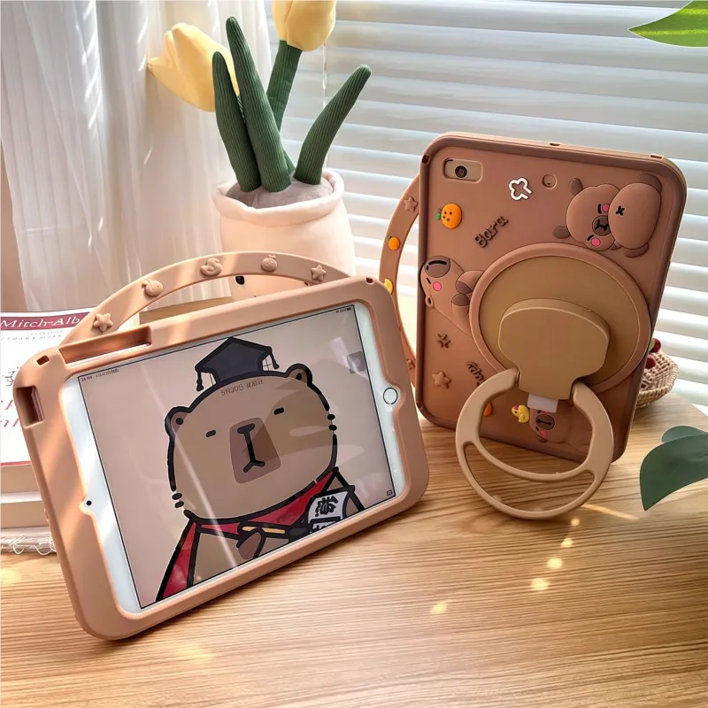 Cute Cartoon Capybara Silicone Tablet Protective Case