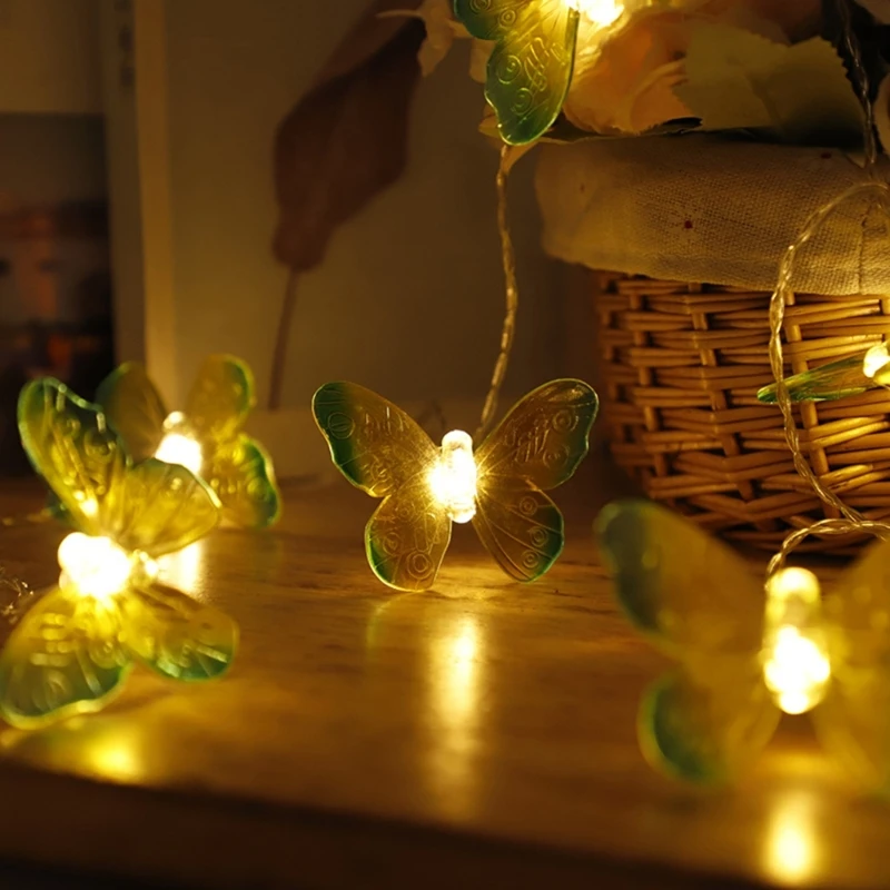 LED Butterfly LED Lights String Battery Outdoor Fairy Night Lamp Room Curtain Girls Brithday Wedding Party