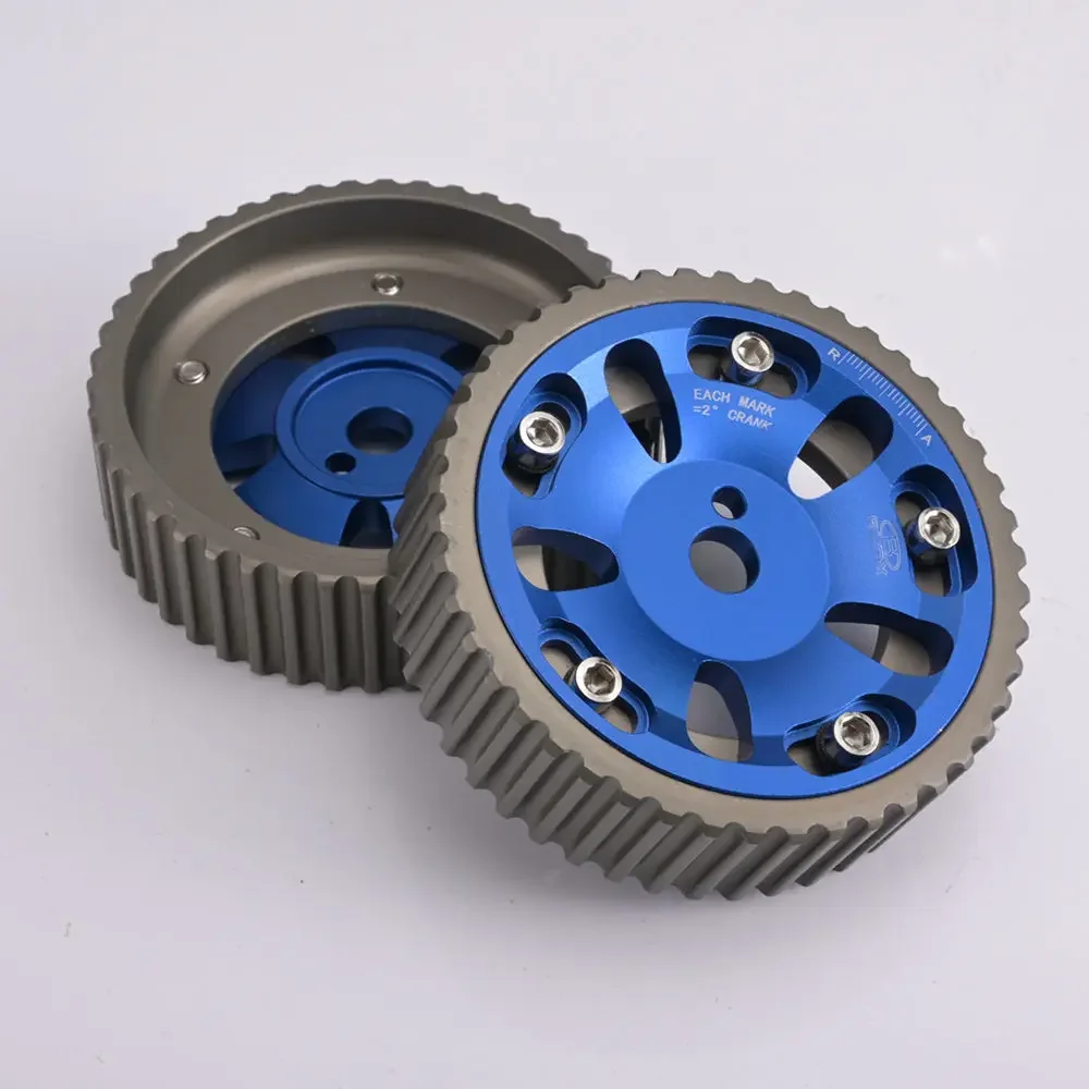 Blox Aluminum Racing Adjustable Vernier Cam Gears Pulleys AF-CG4G93BL For Mitsubishi Mirage 93-02 4G93 Dohc Engine