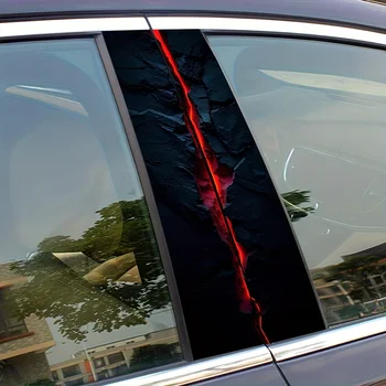 2 pezzi di adesivi per auto rossi screpolati, vinile resistente, semi opaco, facile da attaccare, impermeabile, autoadesivo, usa e getta,