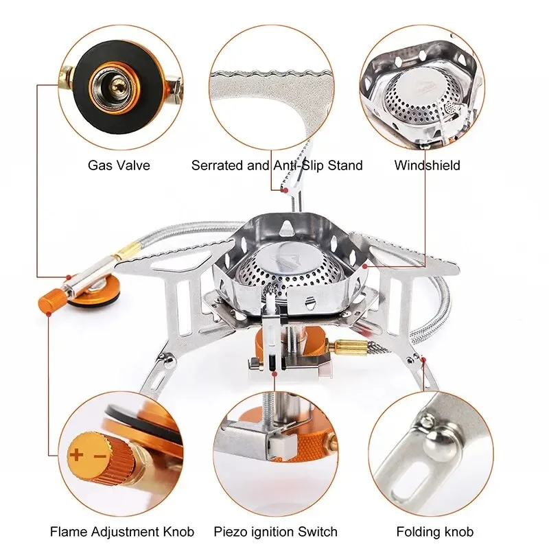 Camping Gas Stove Widesea Wind Proof Outdoor Strong Fire Stove Heater Tourism Equipment Supplies Tourist Kitchen Survival Trips