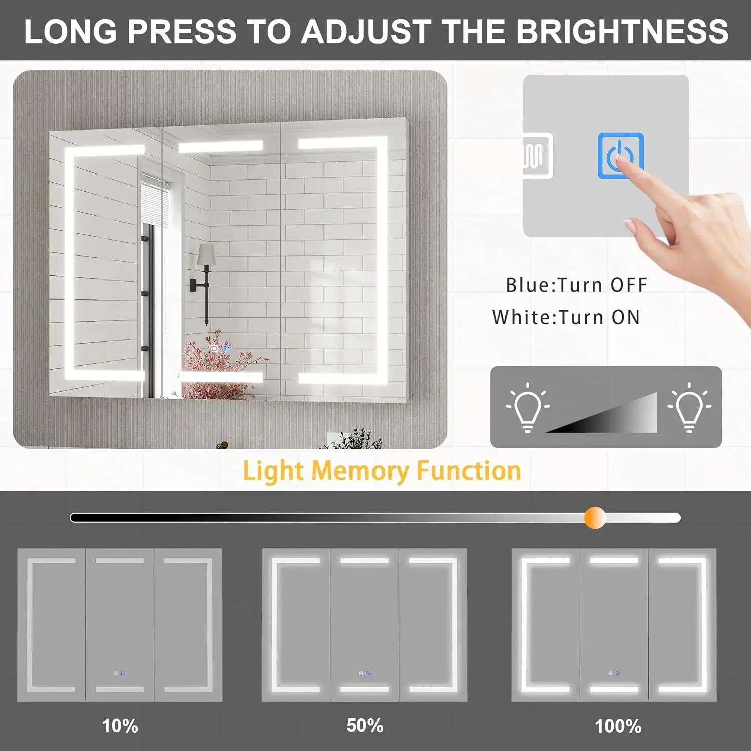 Bathroom Medicine Cabinet,47"Bathroom Mirrors for Over Sink with Storage,Large Wall Mounted Mirrored Medicine Cabinets