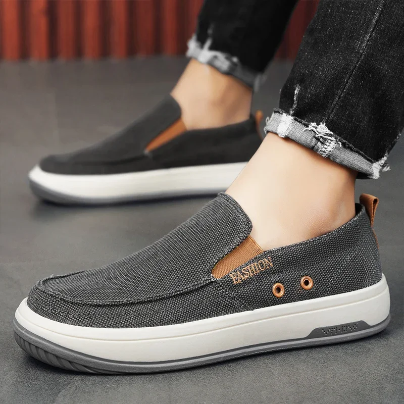 Men's Shoes Summer ,One Foot Canvas Shoes for Lazy People,Soft Soled Breathable and Comfortable Casual Cloth