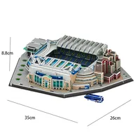 DIY Chelsea Stamford Bridge Football Stadium 3d Stereo Puzzle Model SZ 2
