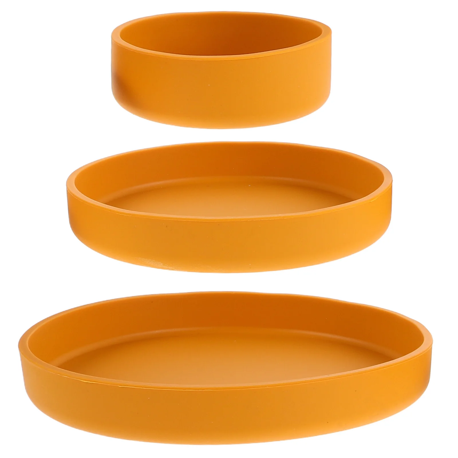 3 Pcs Silicone Plate Baby Girl Essentials Yellow Silica Gel Bowls and Plates Newborn