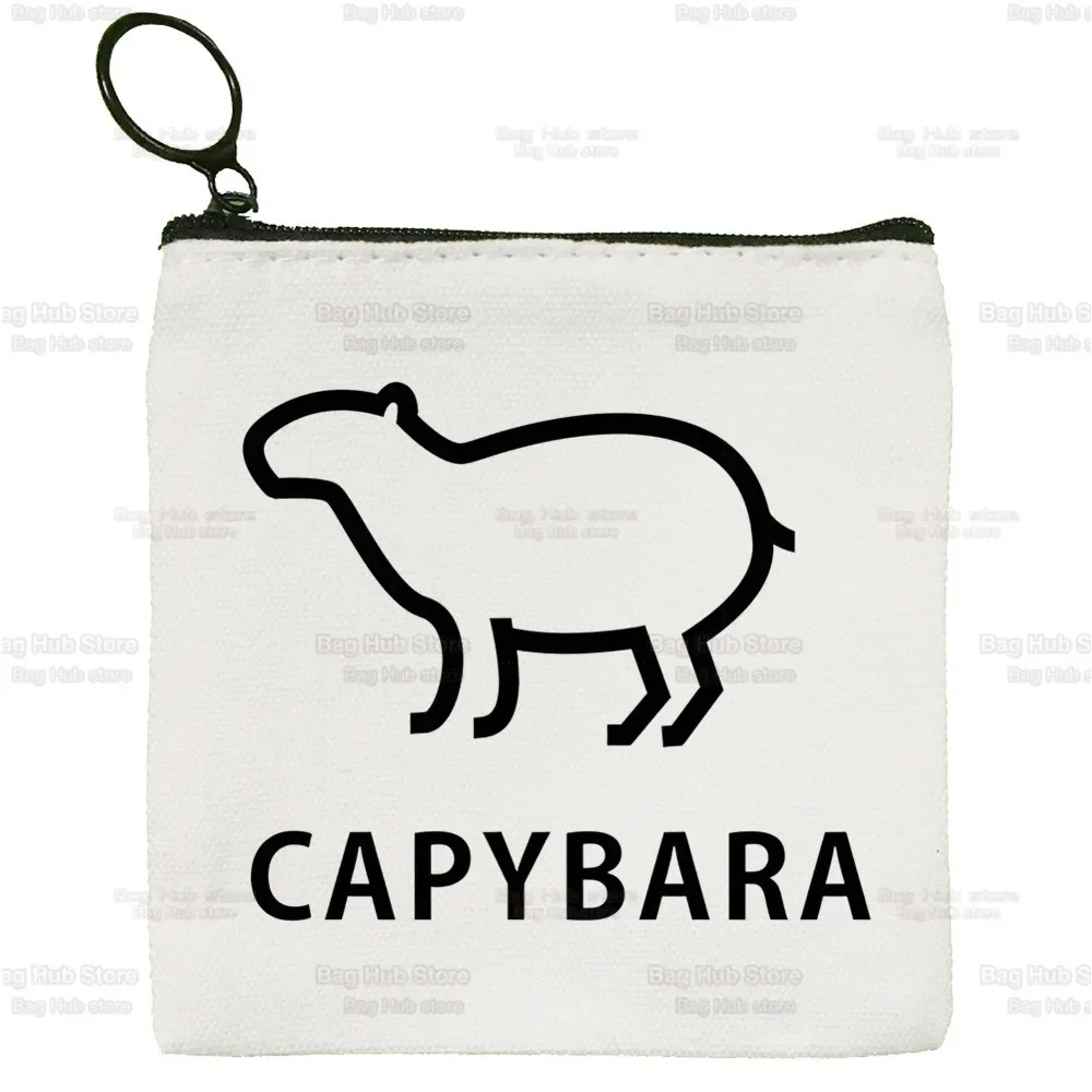 

Capybara Cute Animal Cartoon Simple Canvas Coin Purse Cute Cartoon Key Case Lady Bag Coin Storage Bag
