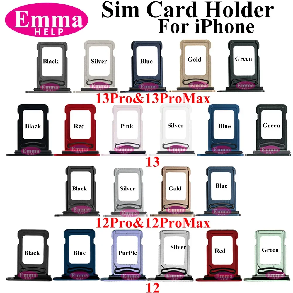 Sim Card Accessories 10pcs Dual / Single Sim Tray Card Holder Slot for iPhone 15 Plus 14 Pro 12 13 11 Max X XR XS Sim Nano Adapter Drawer Fix Par