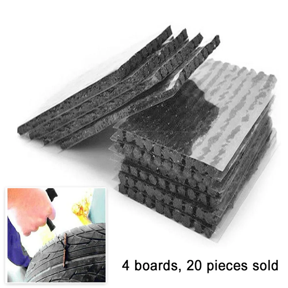 20pcs Car Tubeless Seal Strip Tyre Tubeless Seal Strip Plug Tire Puncture Repair Recovery Kit Tire Repair Tools Kits