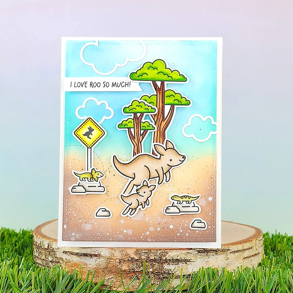 All The Speech Bubbles Clear Stamps and Cutting Dies Cute Animals Kangaroo Silicone Stamp For DIY Scrapbooking Decoration Paper
