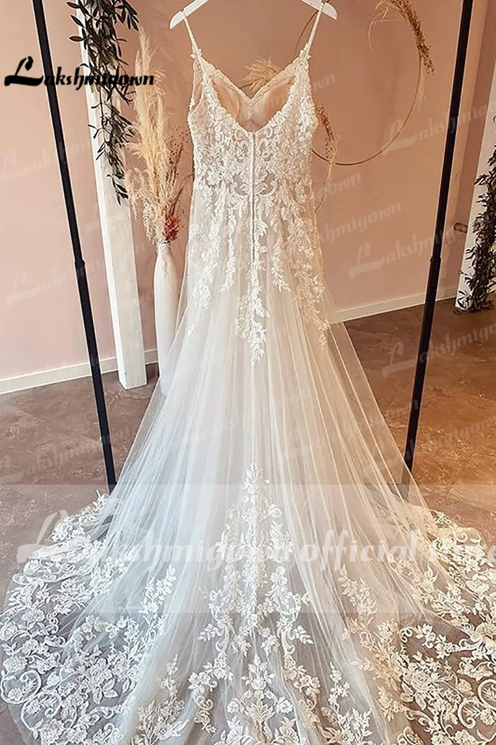 Lakshmigown Chic Lace A Line Wedding Dress 2022 Elegant Bridal Country Wedding Gowns Open Back Vestidos de Nova Brautkleid 2