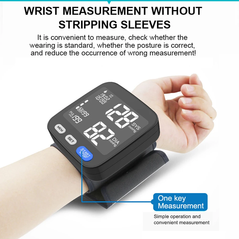 Home Use Electronic Blood Pressure Upper Arm Blood Pressure MonitorBacklit LED Heart Rate All-in-One