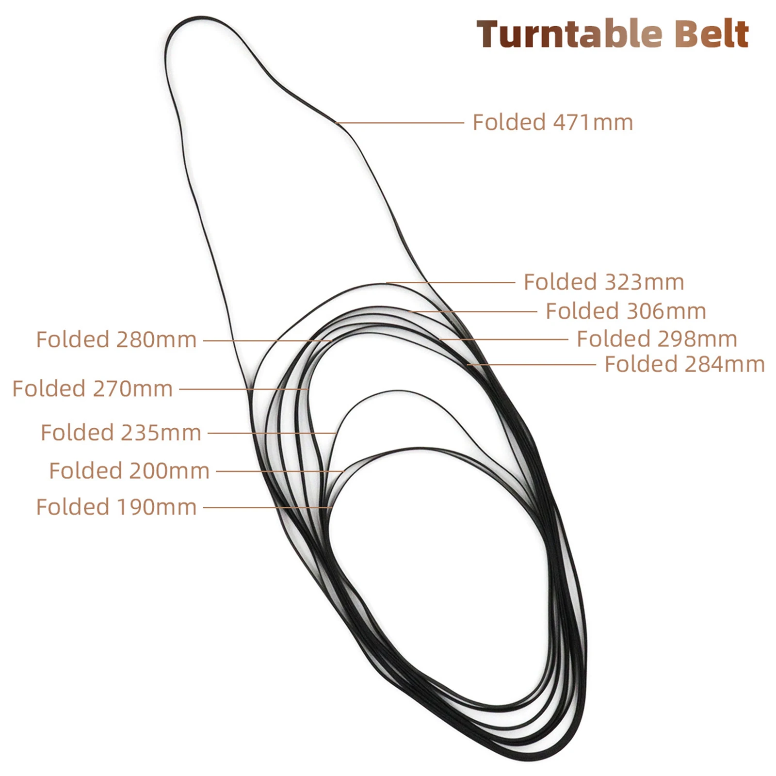 10Pcs Mix Cassette Tape Machine Recorder Rubber Belt Mix Turntable Drive Belt for Cd-rom Video Equipment Record Players DVD