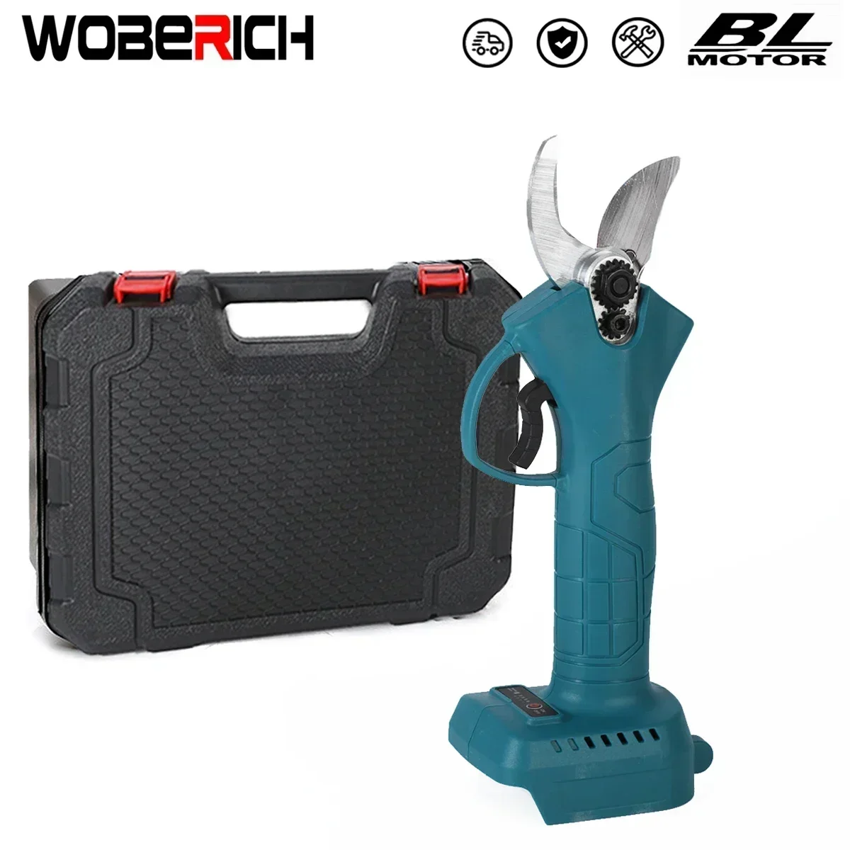 WOBERICH 4 Gears Brushless Electric Pruning Shears For Makita 18V Battery Cordless Garden Scissor Rechargeable Fruit Tree Pruner