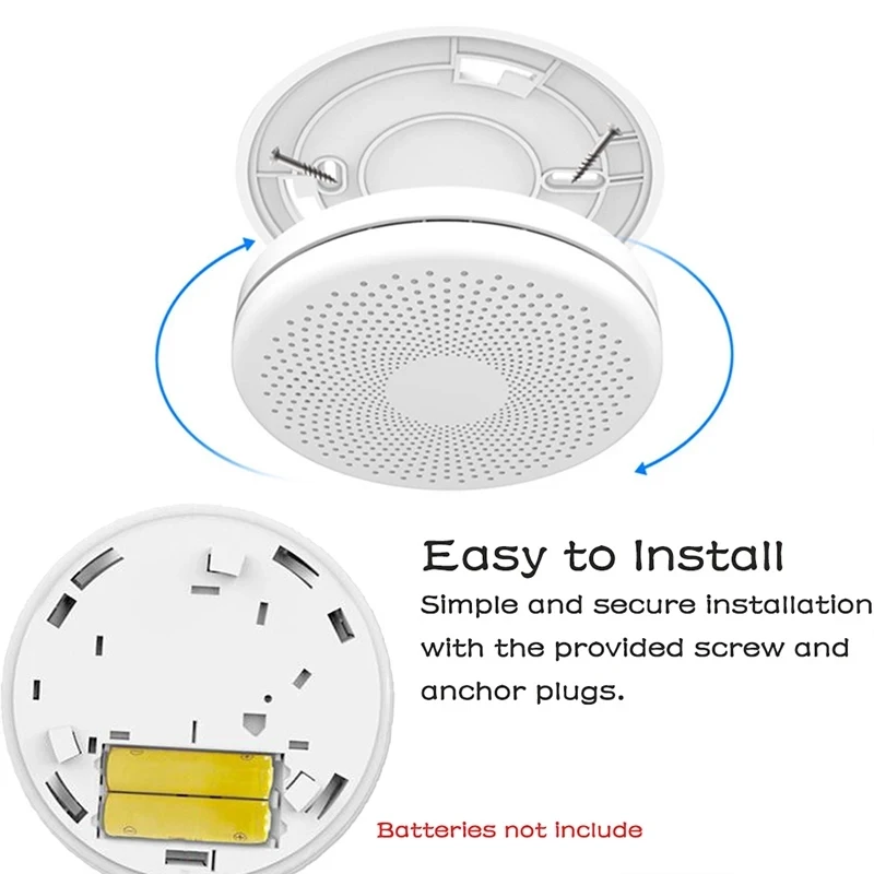 2 in 1 Version WiFi Tuya Smart Co & Smoke Dual Sensor Fire Alarm Carbon Monoxide Detector Sound Alert Parlor Room Kitchen Shop