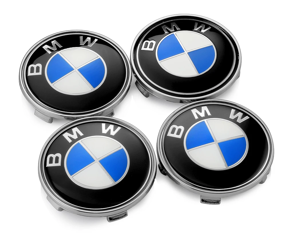 BMW 레이스 트랙용 전면 후드 엠블럼, 블랙 화이트 로고 81mm, 후면 배지 74mm, 휠 허브 캡 68mm, 56mm 스티어링 휠 스티커 46mm
