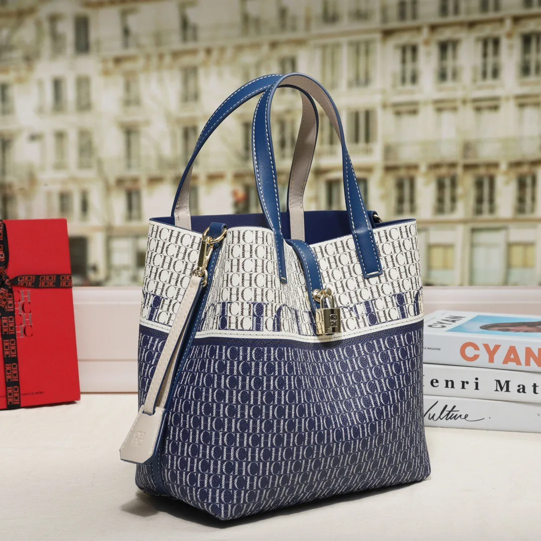 CILMI HARVILL CHHC Winter New Women's Bucket Bag Handheld Metal Lock High Quality Travel Banquet Exquisite Pattern