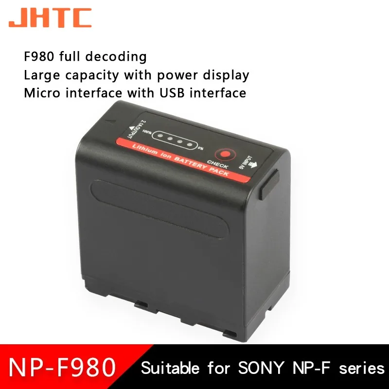 

8700mah Battery NP F970 NP F980 For Sony CCD-RV100 CCD-TRV35 MC1500C LED Power bank Indicator USB Charge Output