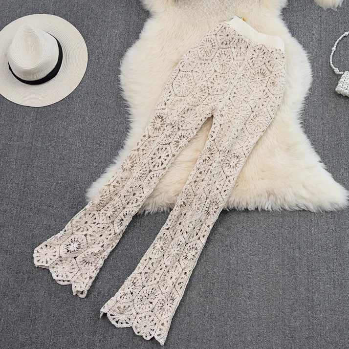 

Женская кофта с лямкой на шее и крючком, женская верхняя одежда, облегающие летние расклешенные брюки с высокой талией