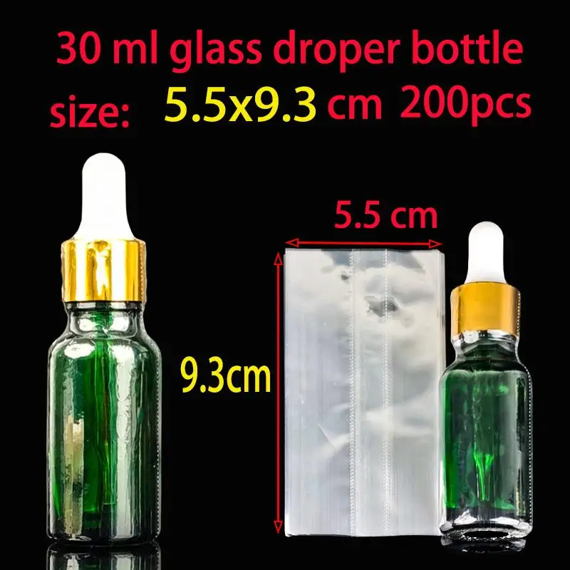 200 Teile/los PVC Schrumpf Wrap Rohr Filme 5ml 10ml 15ml 20ml 30ml Glas Ätherisches flüssigkeit Dropper Kopf Flasche Schrumpfen Dichtung – Detail 10