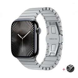 Premium Metal Bracelet Strap for Series 10 - 11 46mm (Titanium gray)