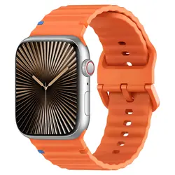 Premium Silicone Sport Bands for Apple Watch - Soft and Comfortable Strap Bracelet (Orange)