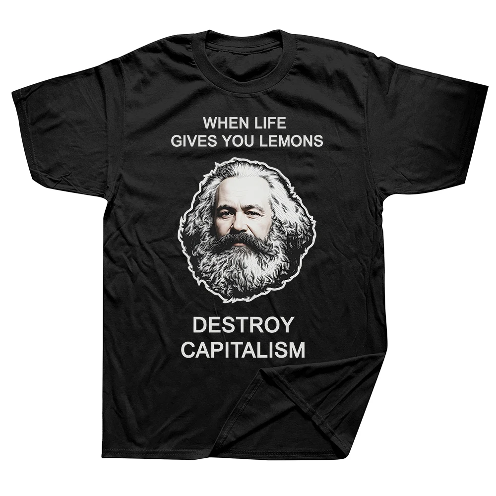 Karl Marx When Life Gives You Lemon T-Shirts für Herren und Damen, modisches, lässiges T-Shirt, lockeres, übergroßes Streetwear-T-Shirt