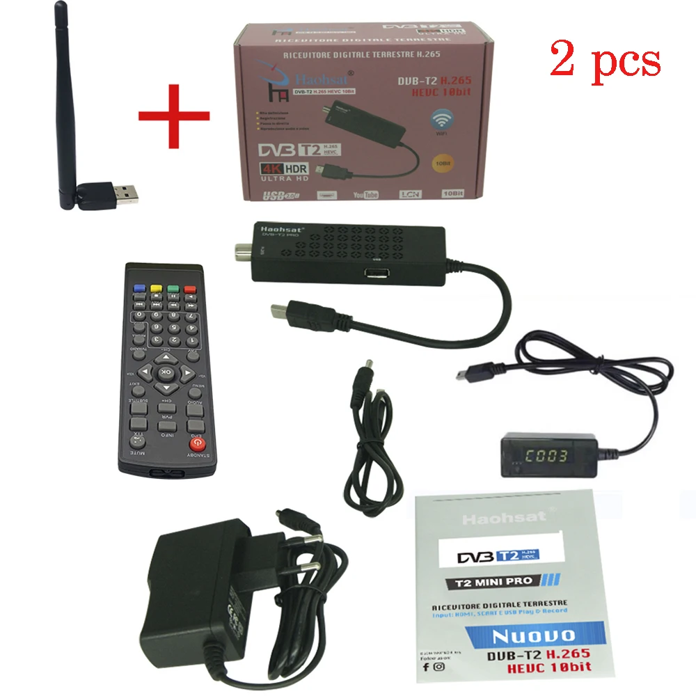 Haohsat HD Digital DVB T2PRO TV Receiver Support H.265 1080P Terrestrial Receiver Support WIFI DVB C Tuner HEVC 10Bit TV Stick new tv sticks TV Sticks