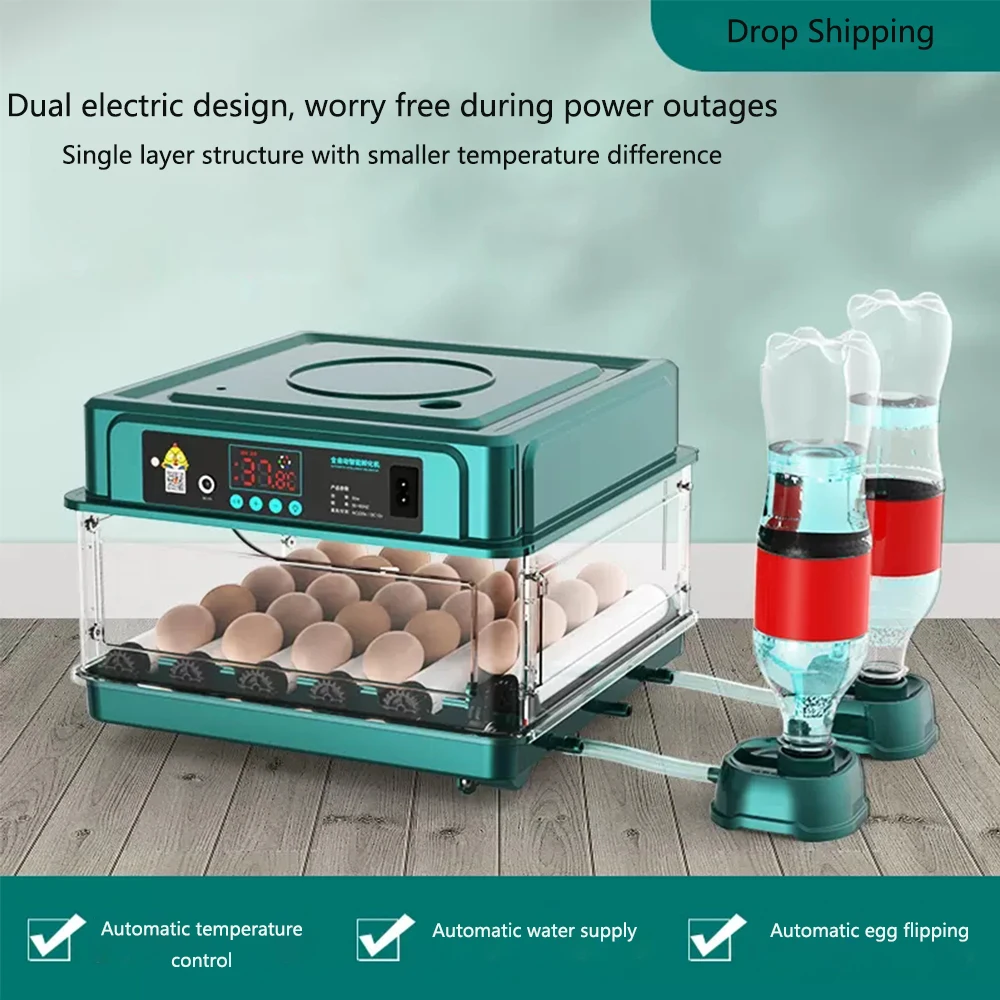 30BrooderEggsIncubatorFullyAutomaticTempControllerChickenGoose