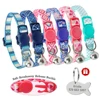 Cute Print Personalized Cat Collar Quick Release Custom Kitten Collars with Bell Engraved Pet Cats Necklace Accessories for Cat 3
