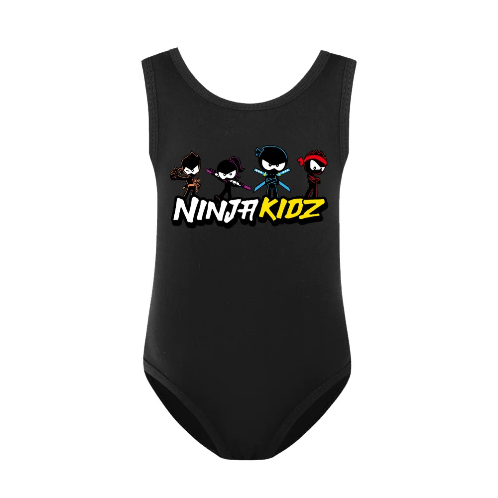 NINJA KIDZ Swimwear Kids Beach Wear Baby Sleeveless Swimming Toddler Girls Cartoon Swimsuit BathingSuits