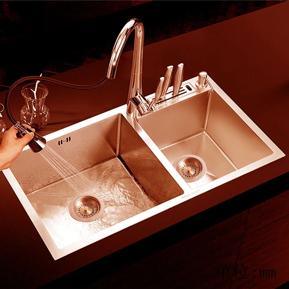 Talea Sink Strainers for Kitchen Sink,83MM Drain Stopper Red Antique Copper (Pack of 2)