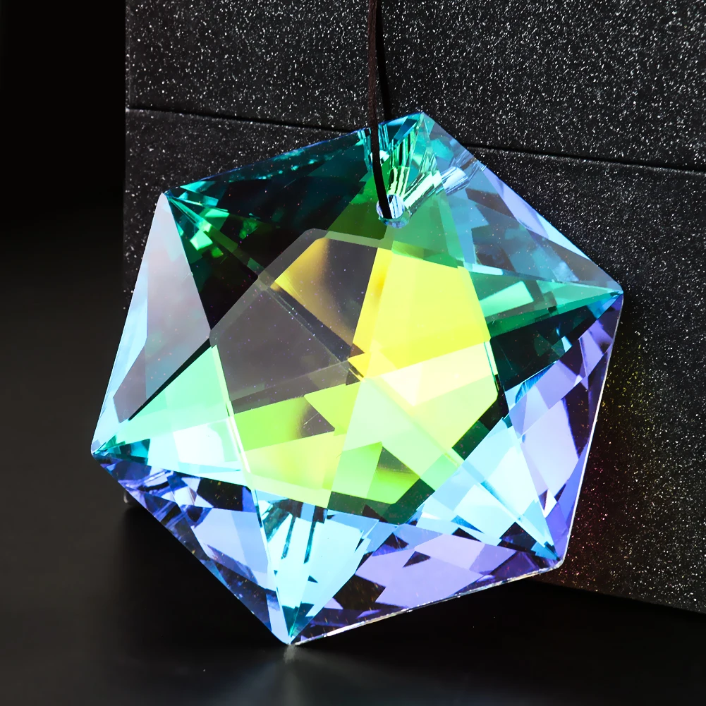 Clear Rainbow Crystal Drop Prism Sun AB-Color Window Hanging Pendant Ornament Chandelier Parts DIY Catcher Home Wedding Decor