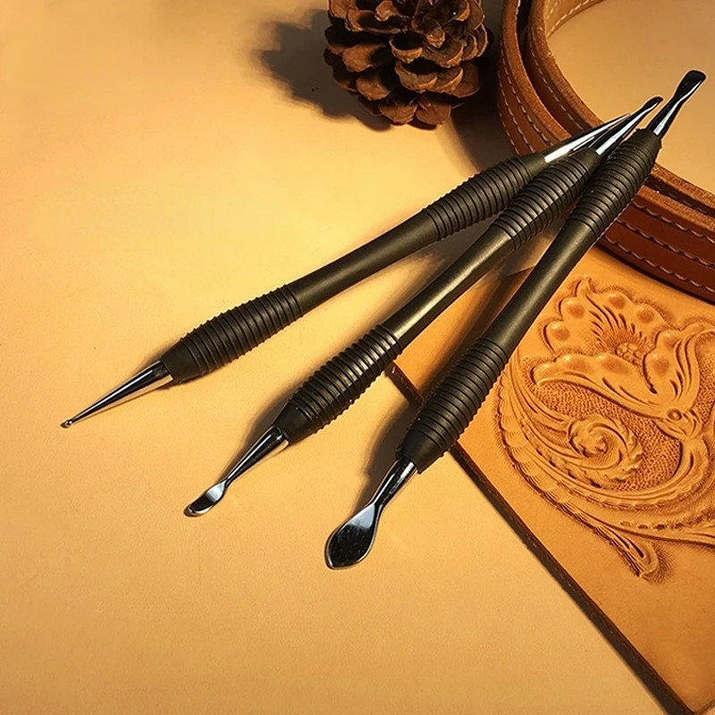 DIY Leather Carving Printing Tool Manual Leather Craft Tools Kit Embossing Tool Craft Carving 3Pcs/Set leather tool,carving tool