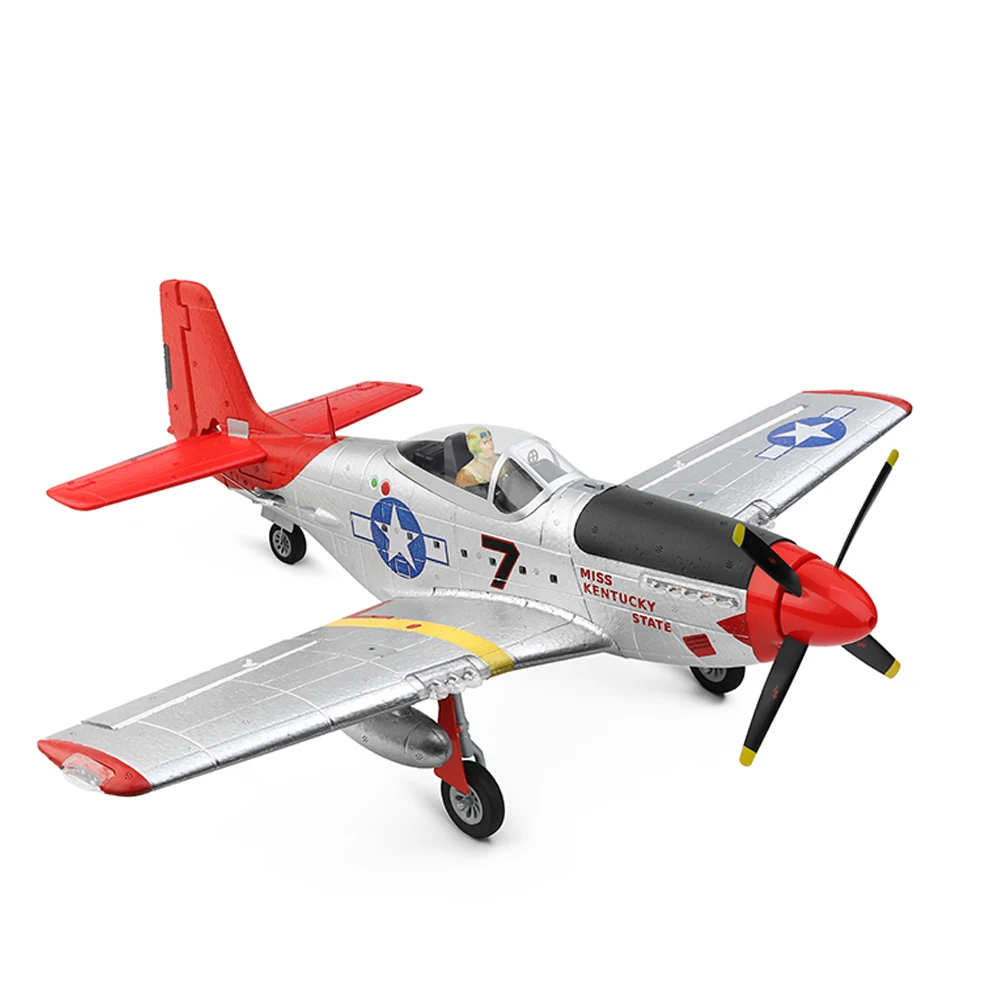 XK A280 RC Plane 2.4G 4CH 3D6G Mode Aircraft P51 Fighter Simulator with LED Searchlight RC Airplane Toys for Children Adults 6