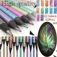 12 Colors Metallic Colored Pencil Set Drawing and Sketching Set Colored Pencil DIY Art Supplies Coloring Home Painting 1