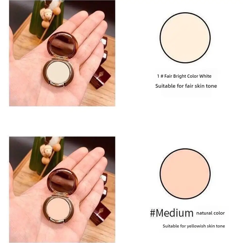 Honey Powder Natural Powder Setting Oil Control Puffs Waterproof Skin-Brightening Foundation Compact for Soft Flawless
