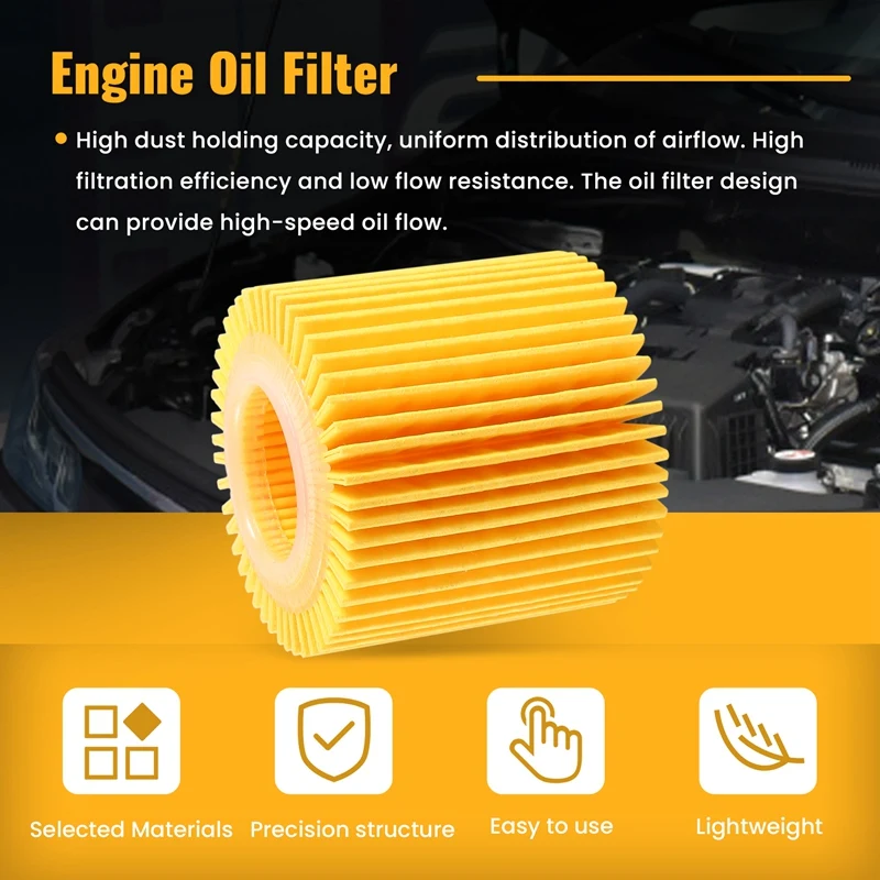 10Pcs Car Engine Oil Filters For Toyota C-HR 2.0L Pontiac Vibe 2009-2010 Corolla Prius 1.8L 04152YZZA6